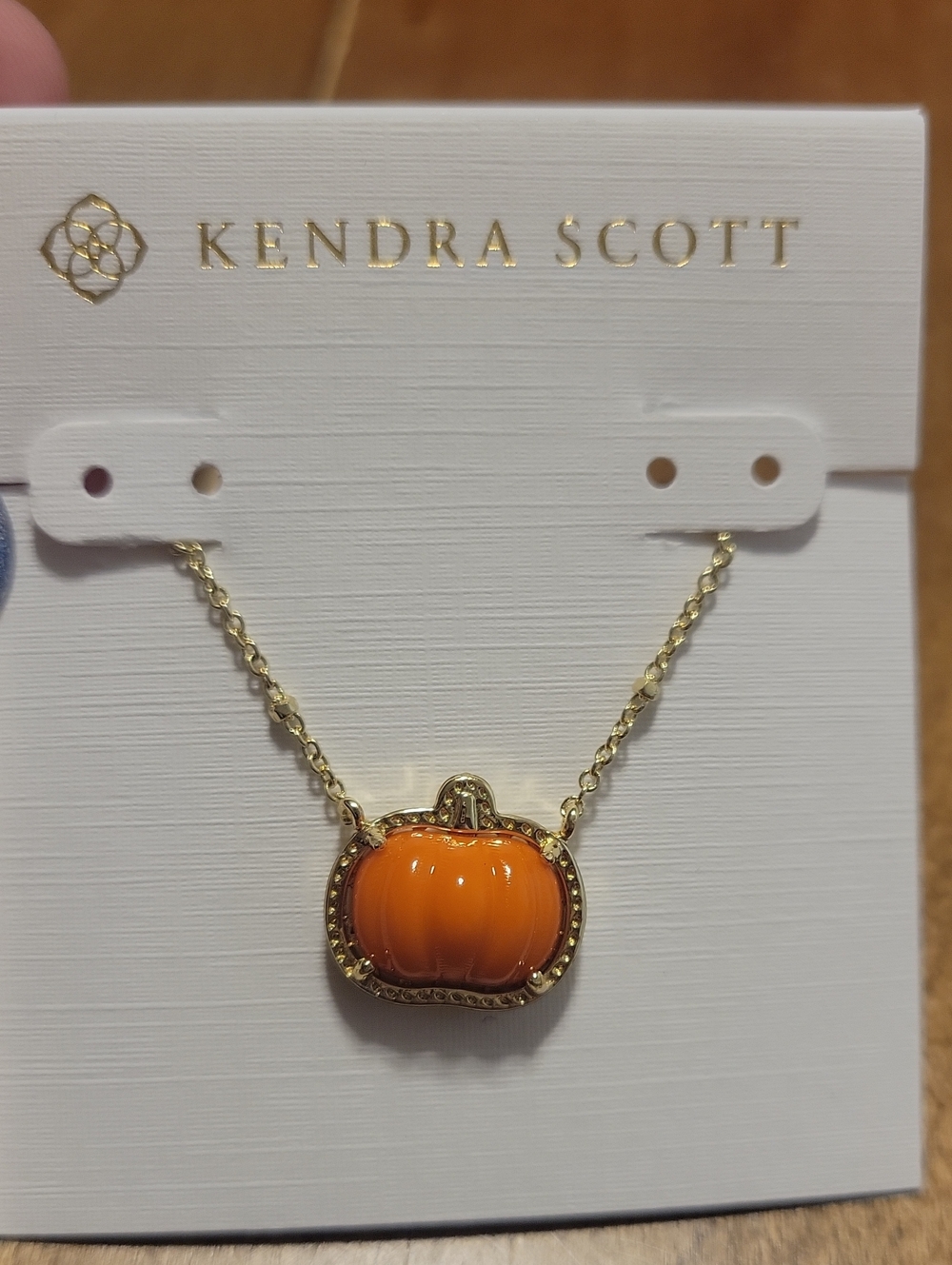 Kendra Scott Gold-Tone Necklace with Orange Pumpkin Charm